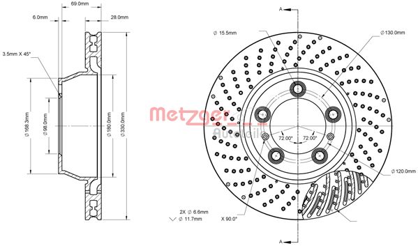 METZGER 6110863 Bremsscheibe